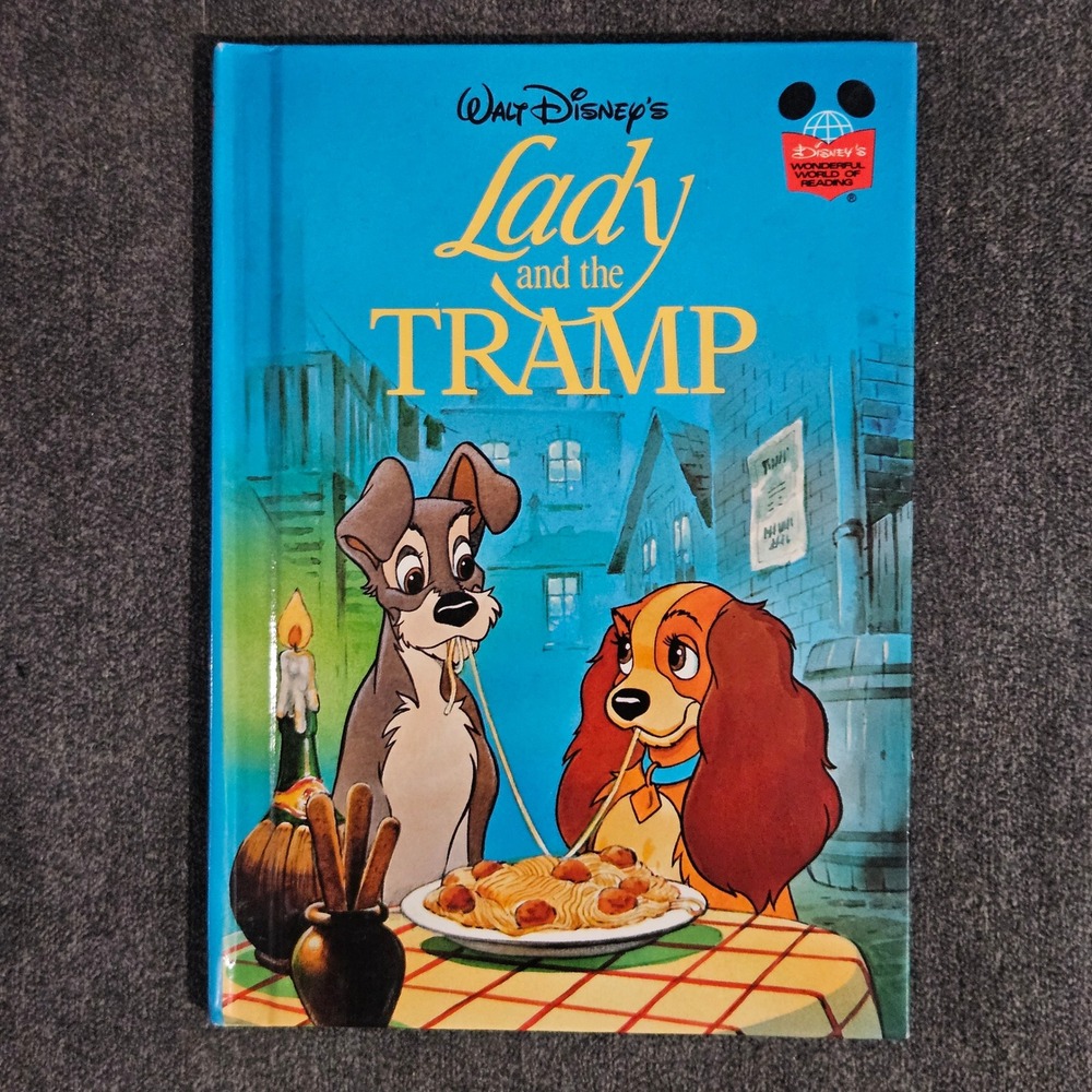 Disney Lady and the Tramp Hardcover Book Grolier 1994 First American Edition